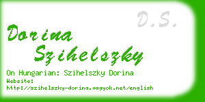 dorina szihelszky business card